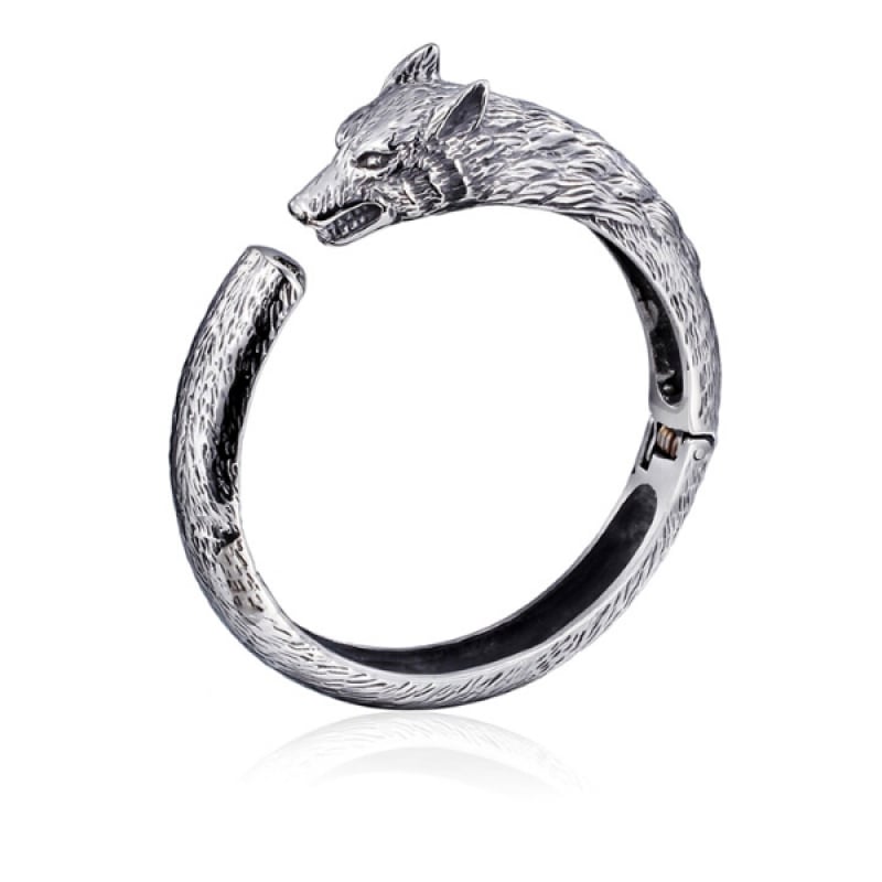 Wolf silver bracelet