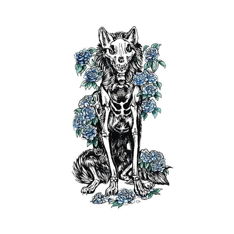Wolf skull decal