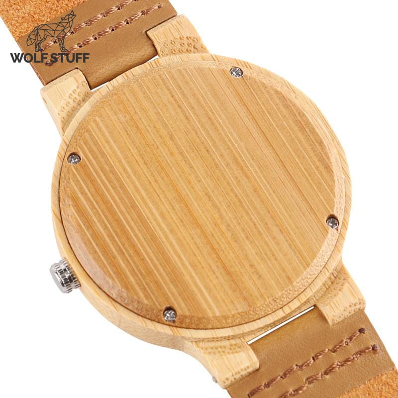 Wooden wolf school watch