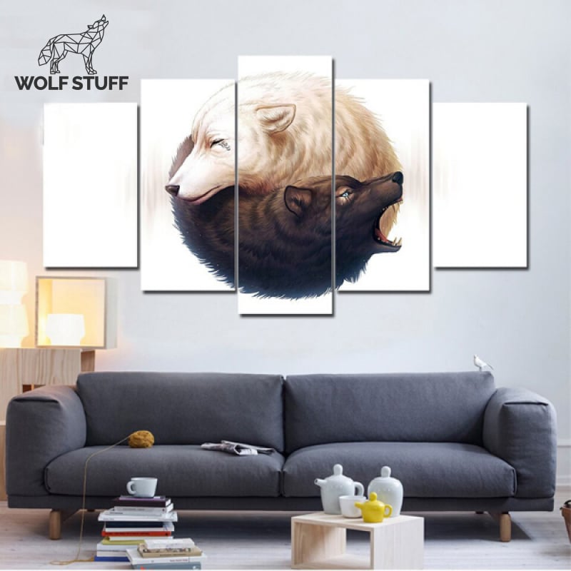 Yin Yang Wolf Canvas