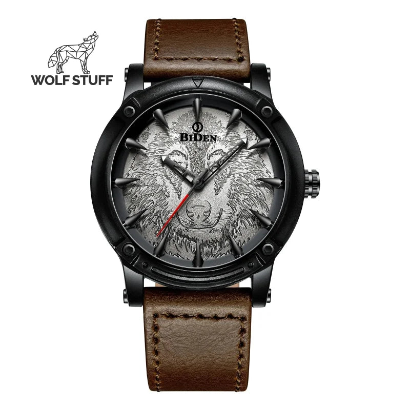 Wolf Head Watch Brown