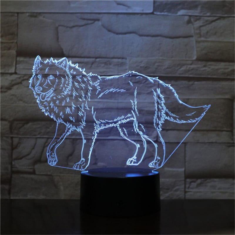 3D illusion lamp wolf | Wolf Stuff