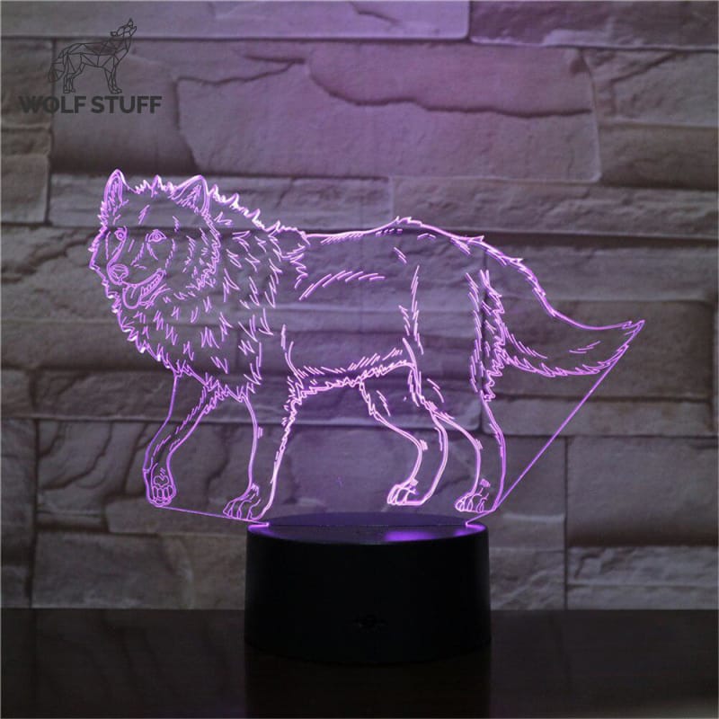 3D illusion lamp wolf