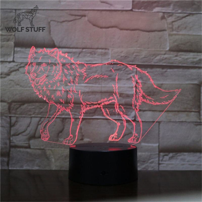 3D illusion lamp wolf