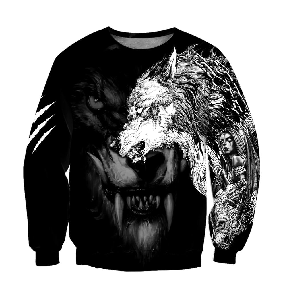 Black and White Wolf Sweatshirt