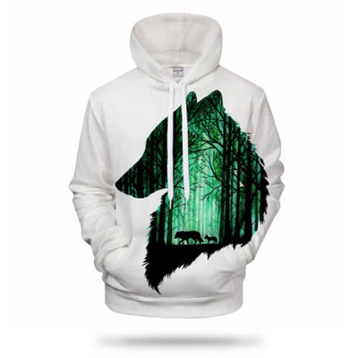 Abstract Wolf Hoodie