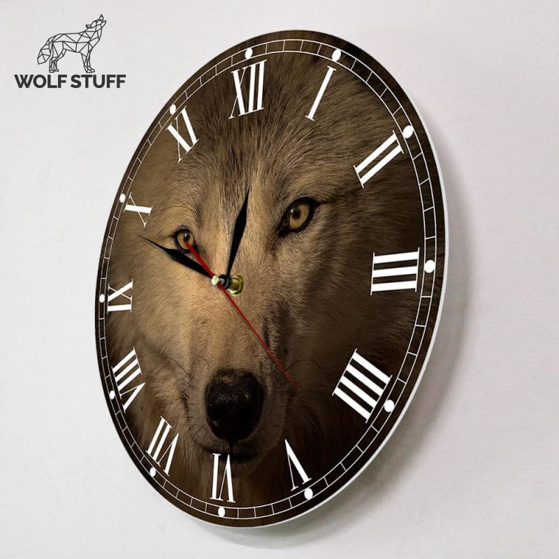 Howling Wolf Clock or Wall Art in Custom Polymer Clay. Whimsical offers Animal Clock. Any Wolf Lover Will Love This Handmade Howling Coyote Gift.