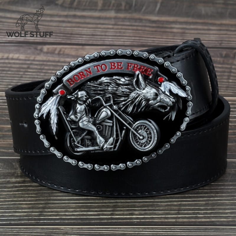 Biker Belt Buckle Wolf Stuff