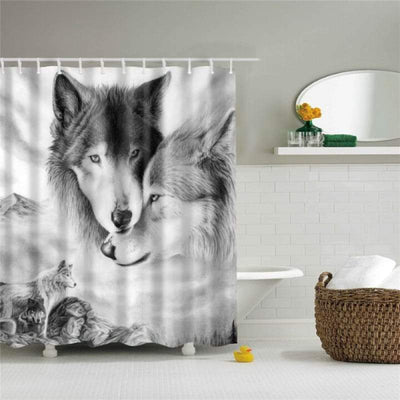 Black and white animal print shower curtain