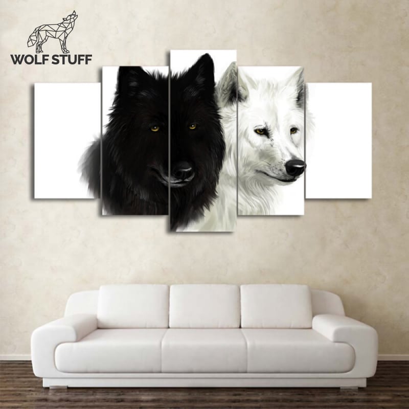 Black and White Wolf Canvas