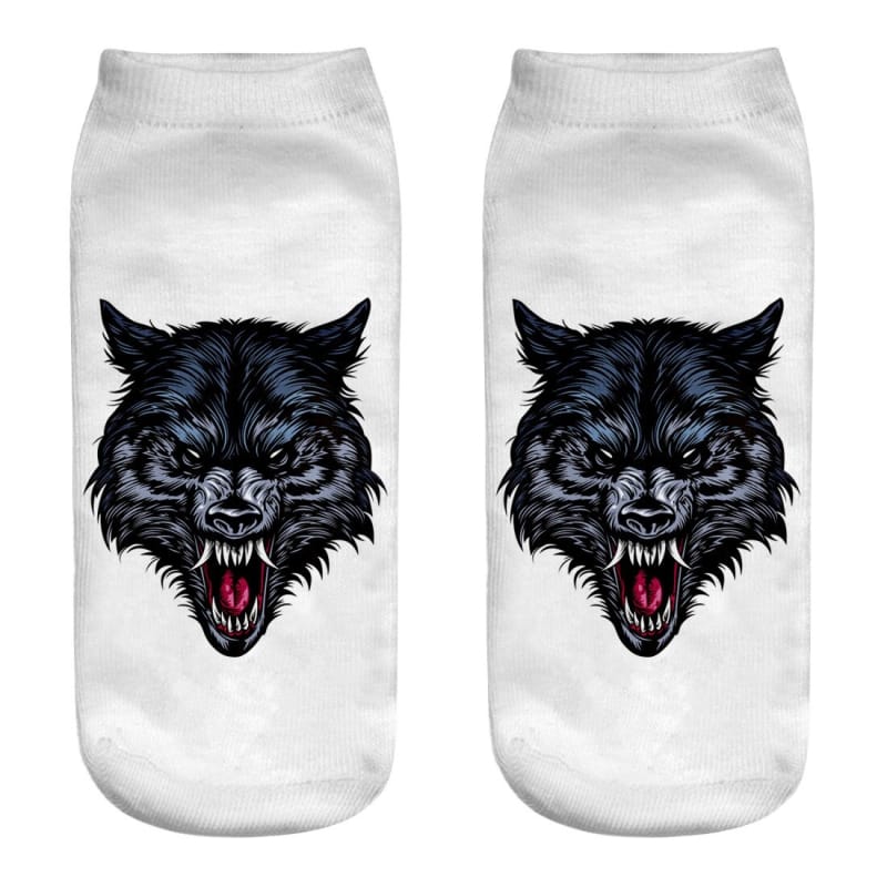 Black wolf socks