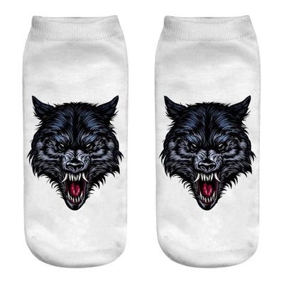 Black wolf socks