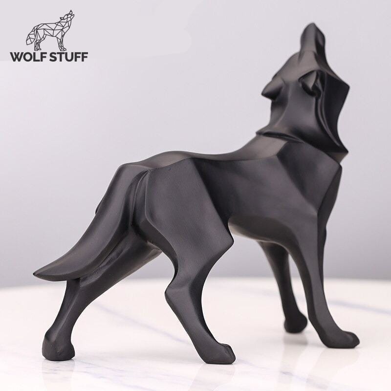 Black Wolf Statue