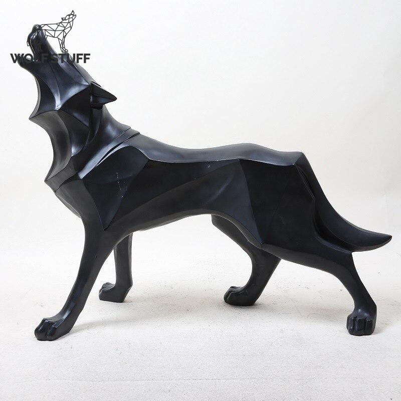 Black Wolf Statue