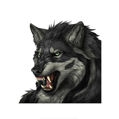 Black wolf sticker