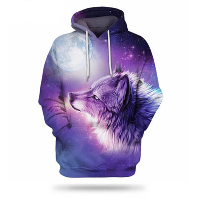 Blue and Purple Wolf Hoodie