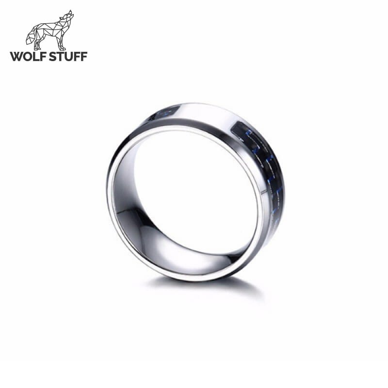 Blue Carbon Fiber Ring