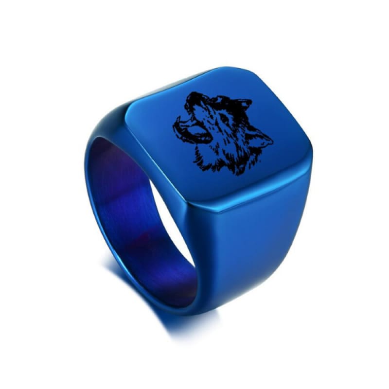 Blue Wolf Ring