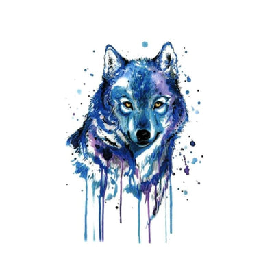 Blue wolf tattoo