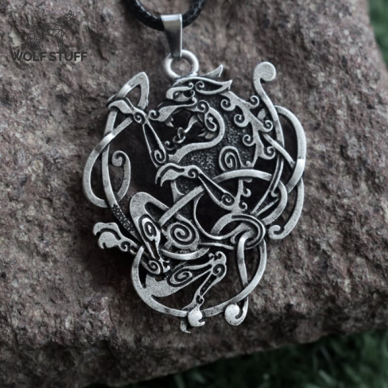 Celtic Wolf Pendant Necklace
