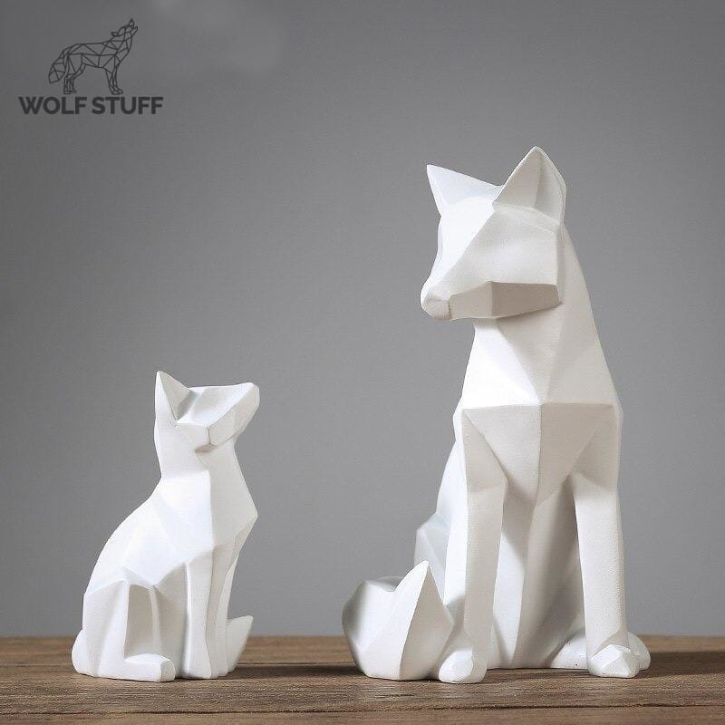 Ceramic Wolf Statue