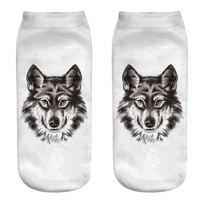 Cotton socks with wolf