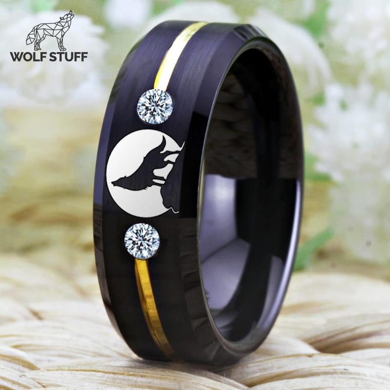 Diamond Wolf Ring