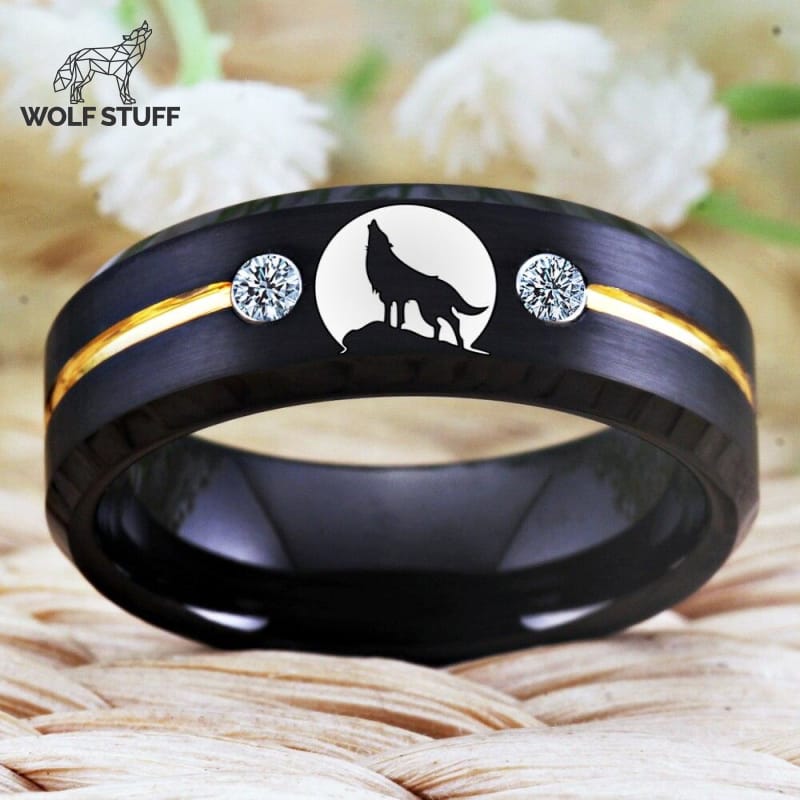 Diamond Wolf Ring