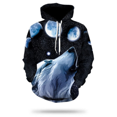 Galaxy Howling Wolf Hoodie