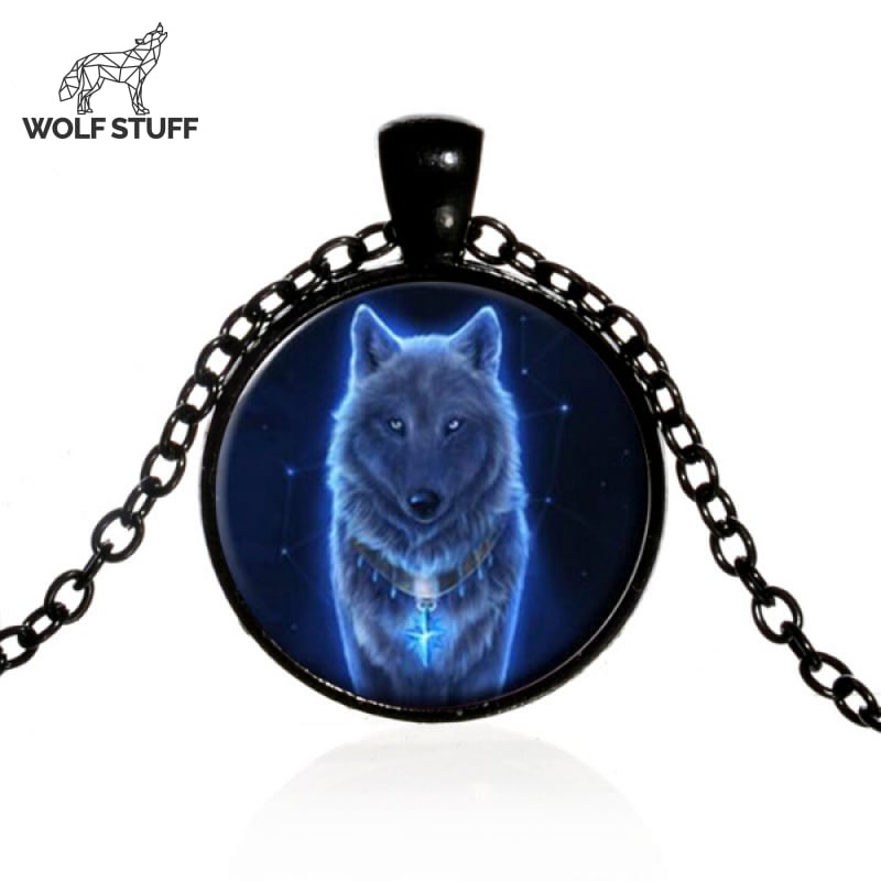 Galaxy Wolf Necklace