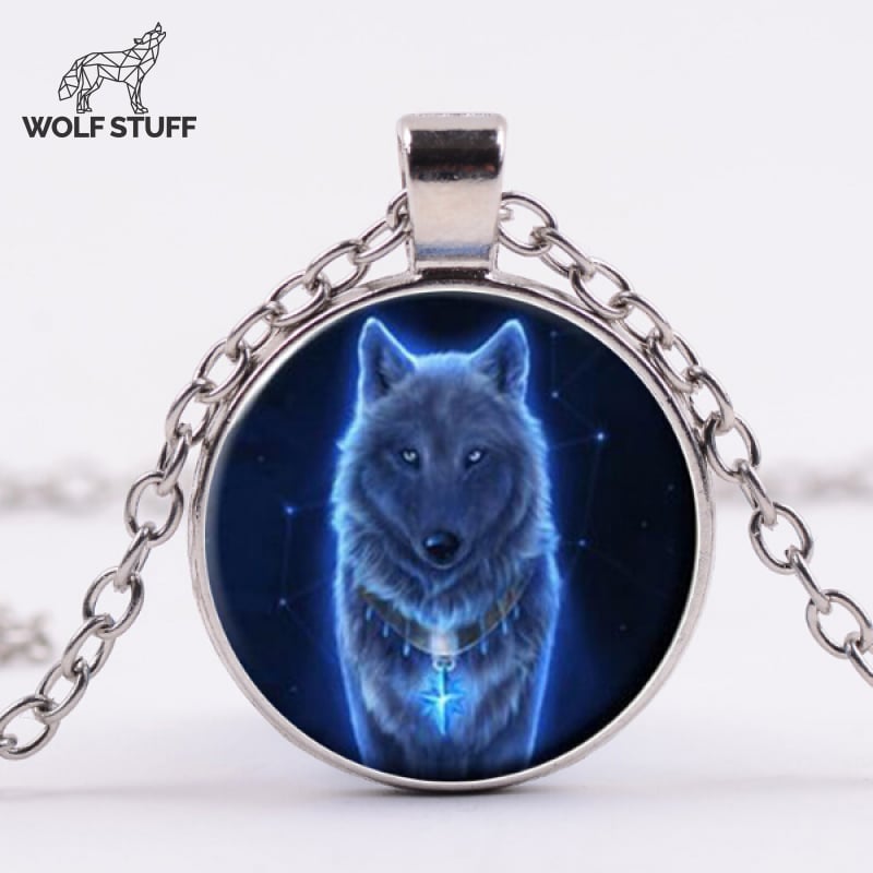 Galaxy Wolf Necklace