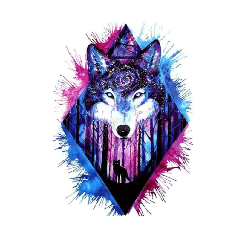 Galaxy wolf tattoo