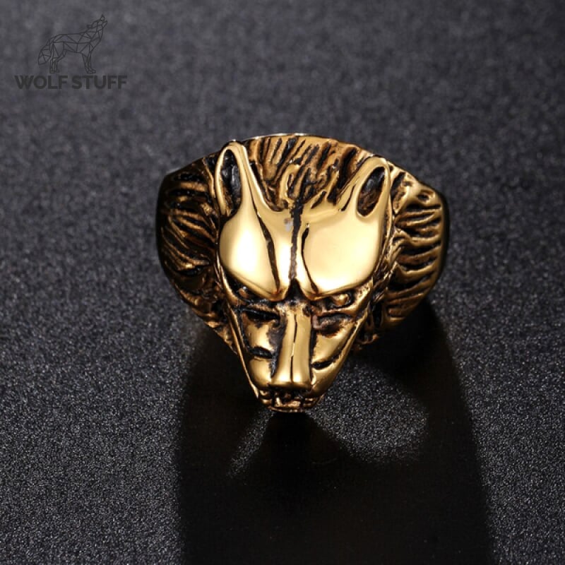 Gold Wolf Ring