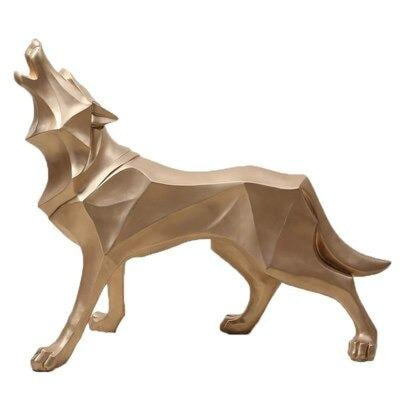 Gold Wolf Statue