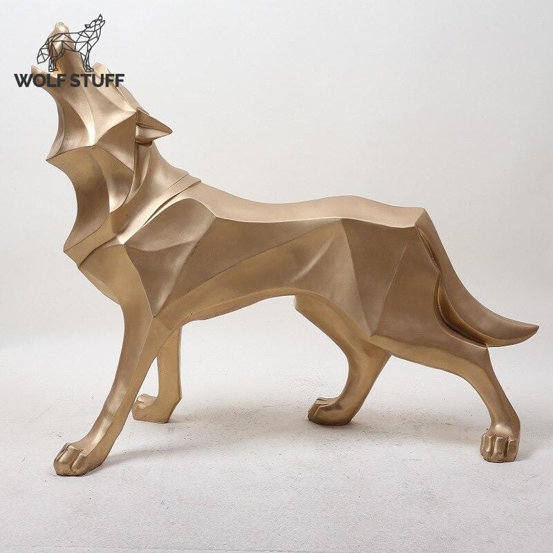Gold Wolf Statue