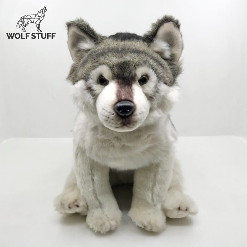 Gray wolf plush