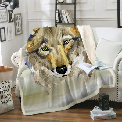 Grey Wolf Fur Blanket