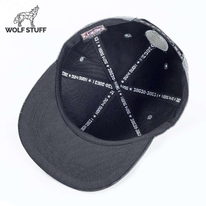 Hat with wolf on it