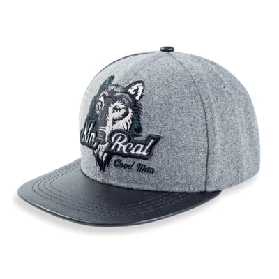 Hat with wolf on it
