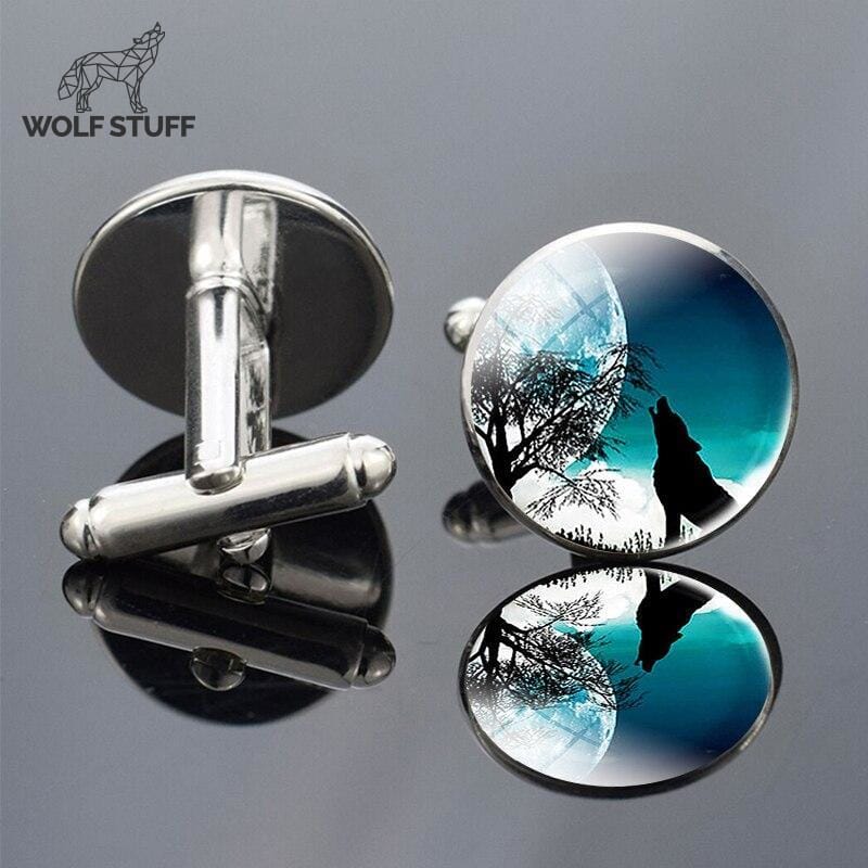 Howling wolf cufflinks