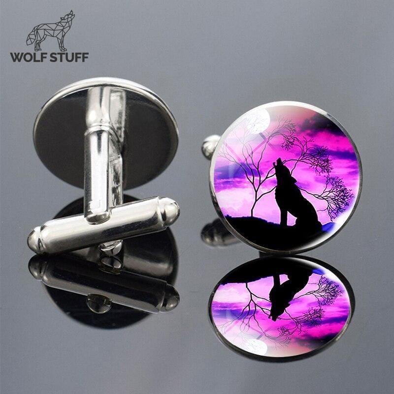 Howling wolf cufflinks