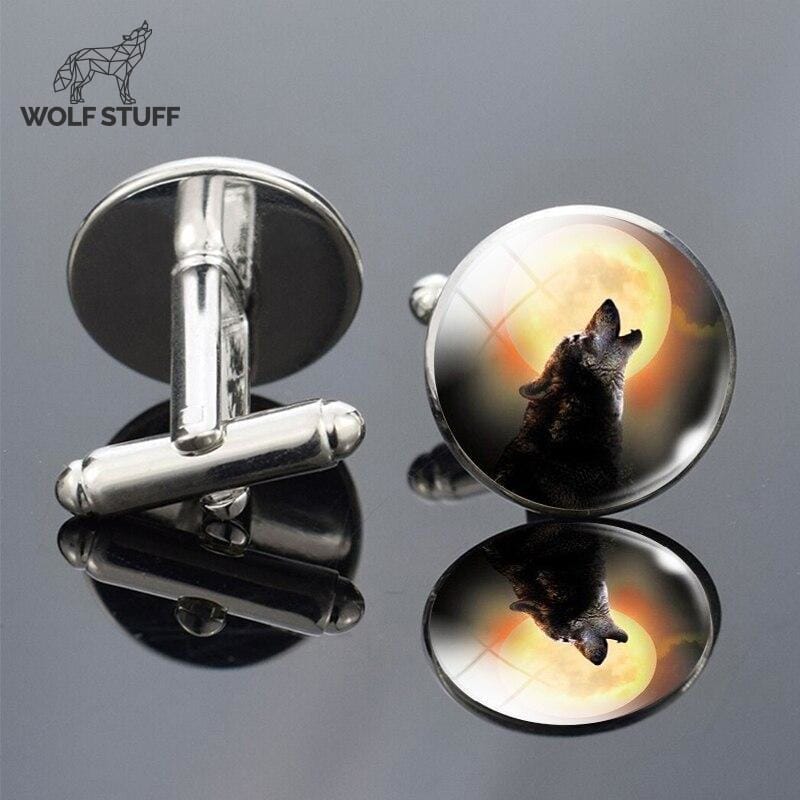 Howling wolf cufflinks