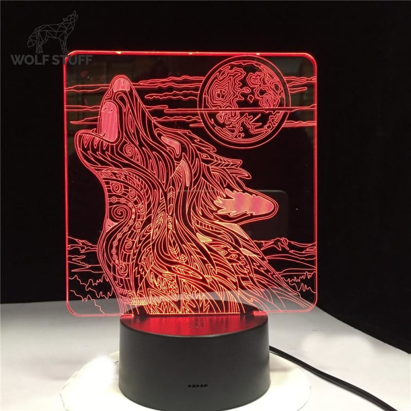 Howling wolf lamp