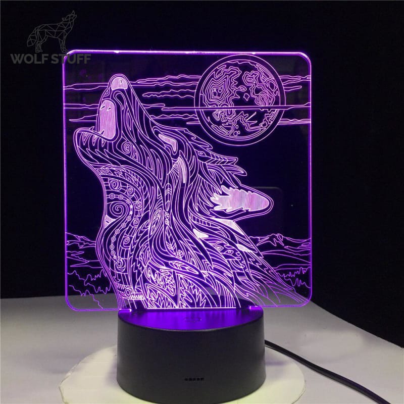 Howling wolf lamp