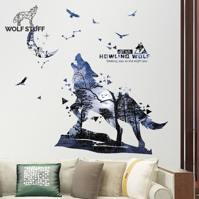 Howling wolf sticker