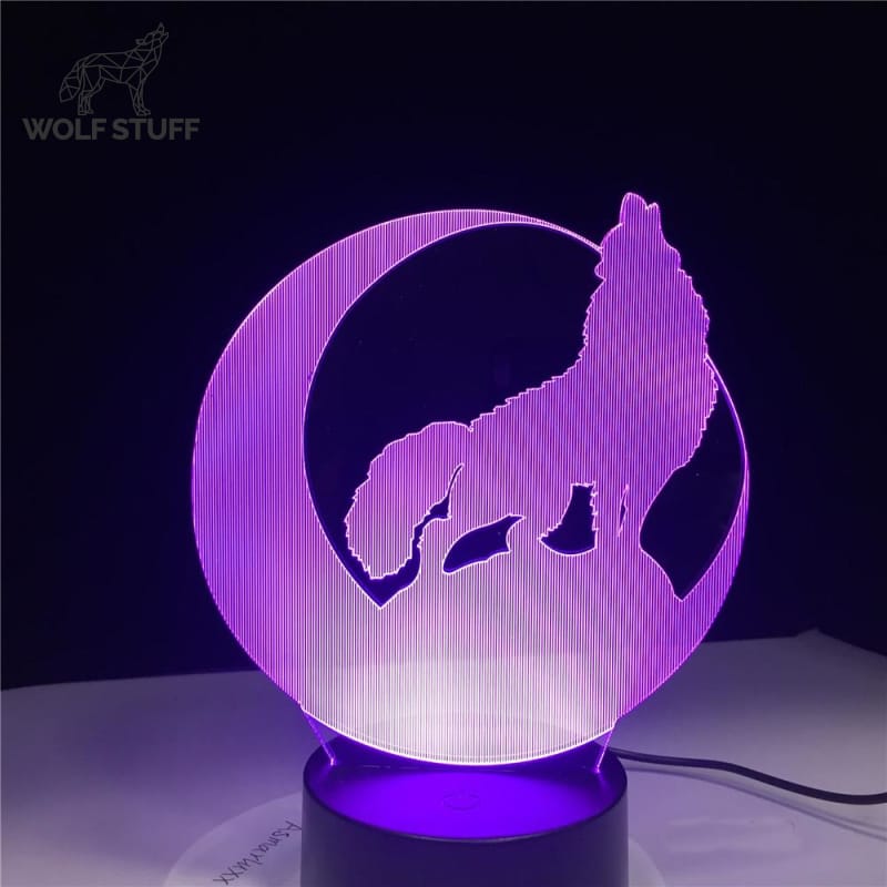 Howling wolf tabletop glass touch lamp