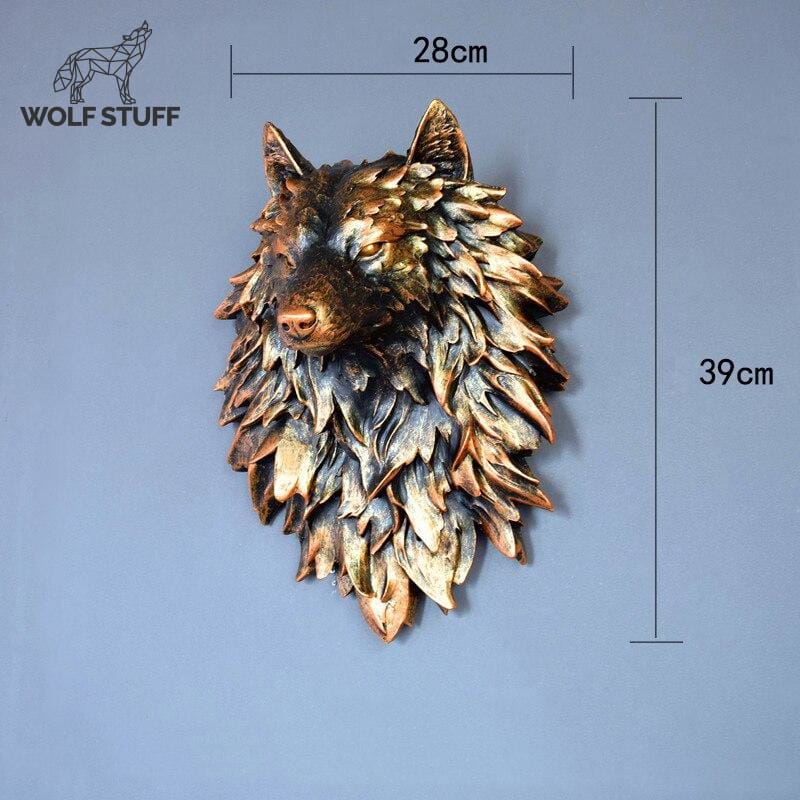Large wolf statue