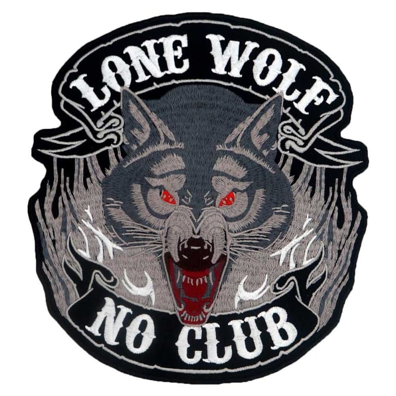 Lone wolf biker patch