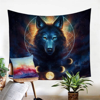 Lunar Wolf Tapestry