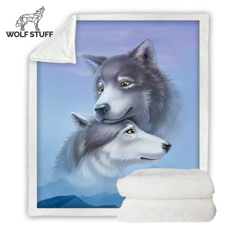 Male and Female Wolf Blanket